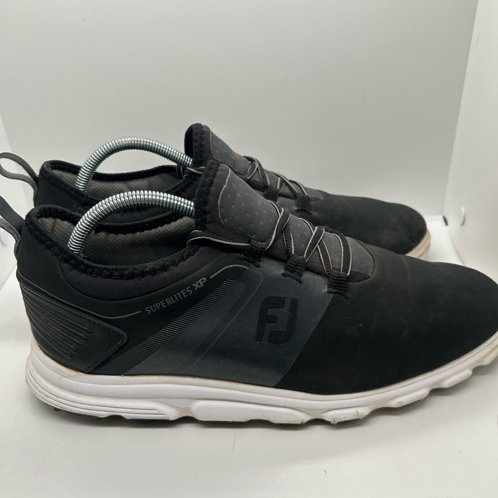 FootJoy Mens Superlites XP 58066 Black Golf Shoes Lace Up Low Top Size 11